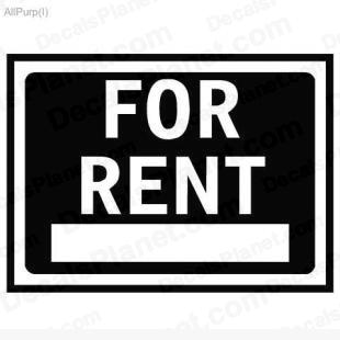 For rent sign listed in useful signs decals.