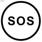 SOS road sign