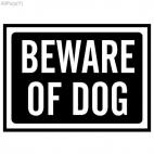 Beware of dog sign